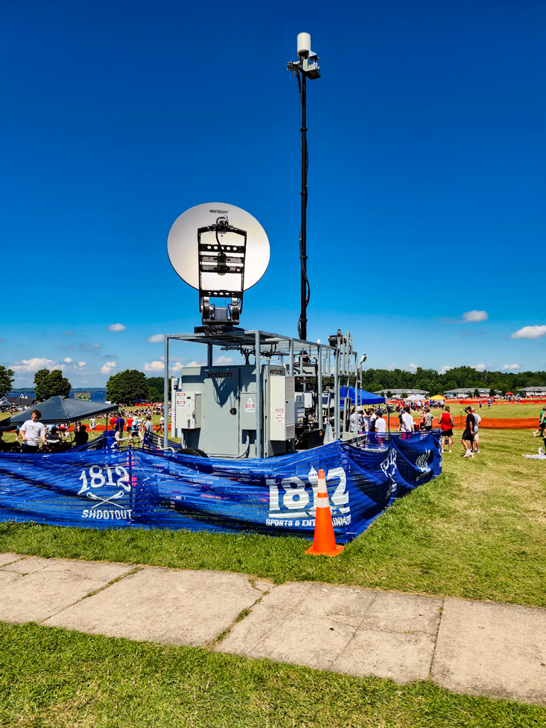 Verizon BISON mobile wireless unit deployed at the 1812 Lacrosse Shootout tournament